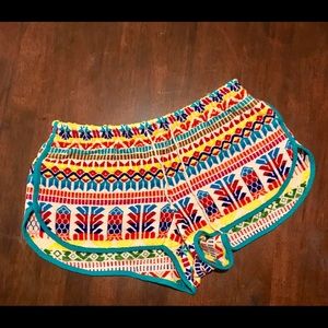 Judith March Colorful Aztec Woven Shorts